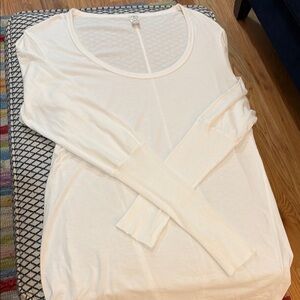 Alternative Athleisure White Long Sleeve Top (XL) 100% Cotton